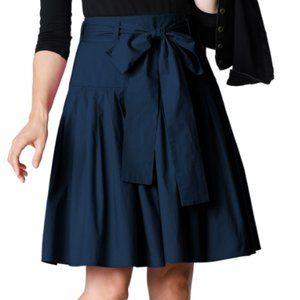 NWOT Sash Tie Poplin Pleated Skirt 18w